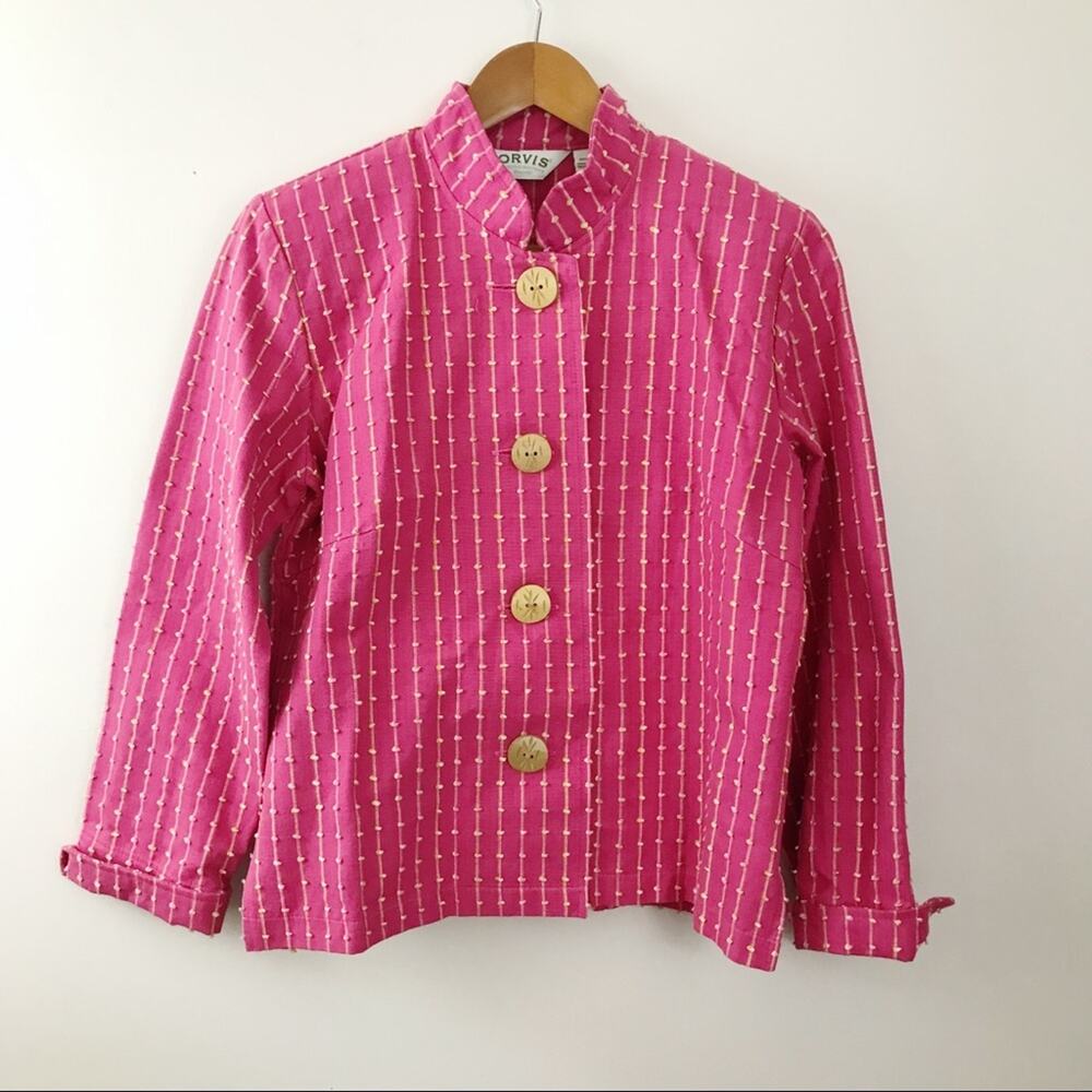 Vintage Orvis Pink Cotton Canvas Classic Lagenlook Cottagecore Coastal jacket S